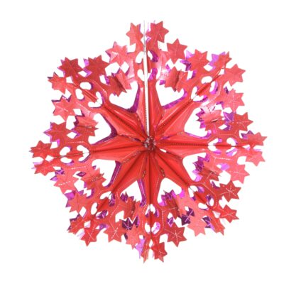 Glitzerschmuck Stern rot-fuchsia, flach