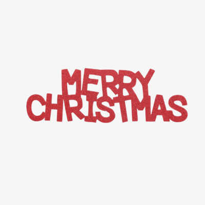 Glitzer Schriftzug Merry Christmas rot