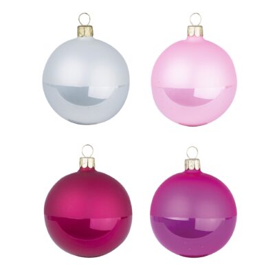 Christmas baubles Ruby set of 12 - 4 assorted colors