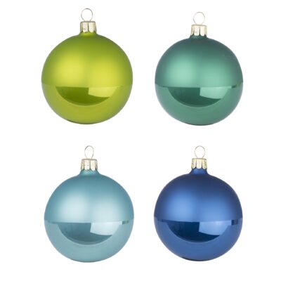Christmas baubles Finja, set of 12 - 4 assorted colors