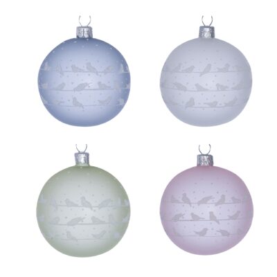 Christmas baubles Svala, set of 12 - 4 assorted colors