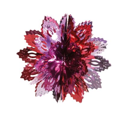 Glitzerschmuck Flocke rot-pink, rund