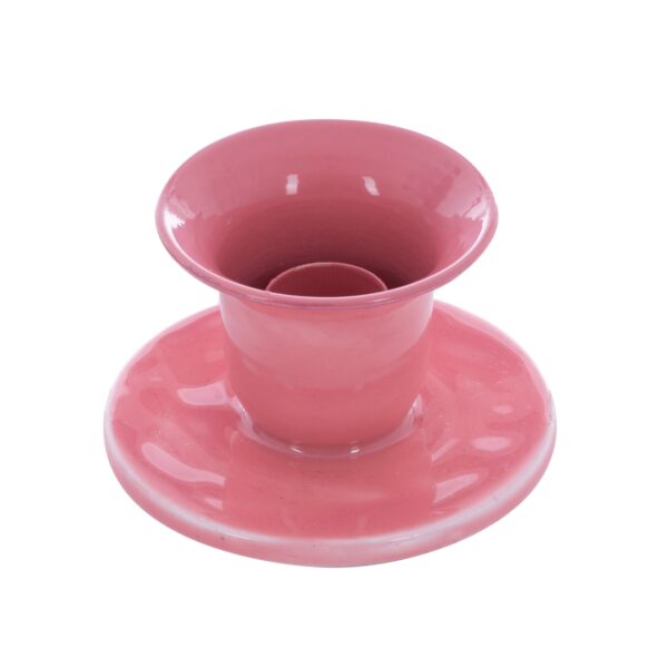 enameled candle holder Belle peach