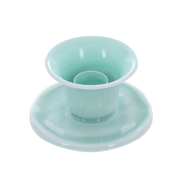 enameled candle holder Belle aqua