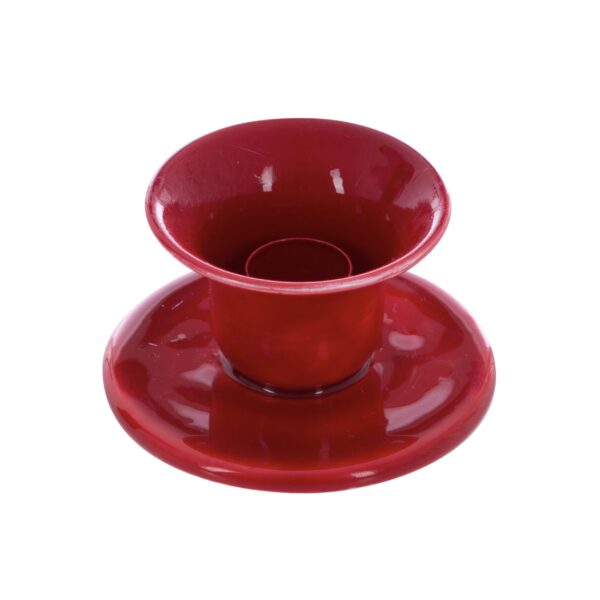 enameled candle holder Belle wine red