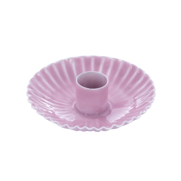 enameled candle holder Nelly mauve