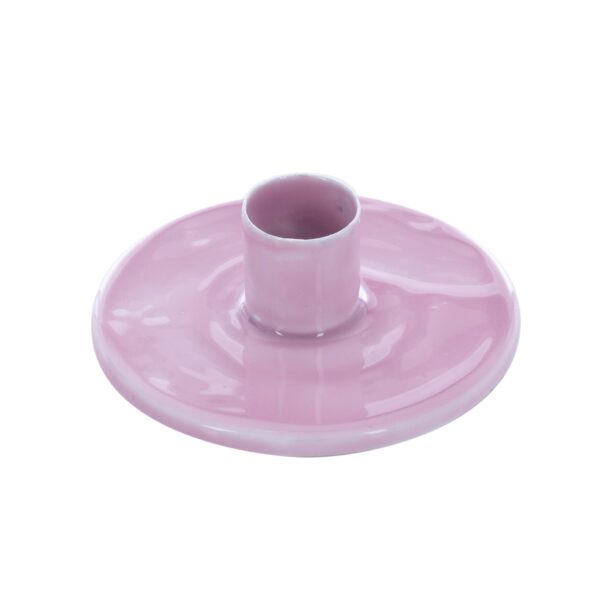enameled candle holder Linnea mauve