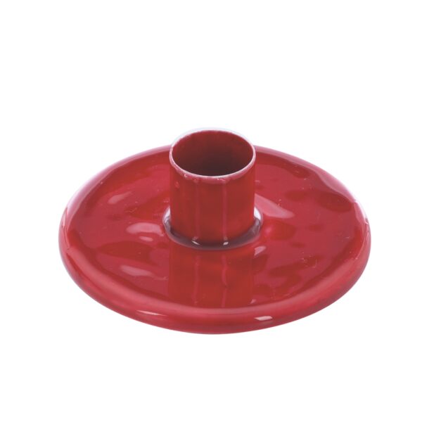 enameled candle holder Linnea wine red