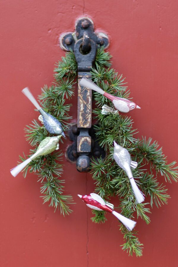 Christbaumschmuck Vogel zartfarben, Set/12 - 6 versch. Farben – Bild 2