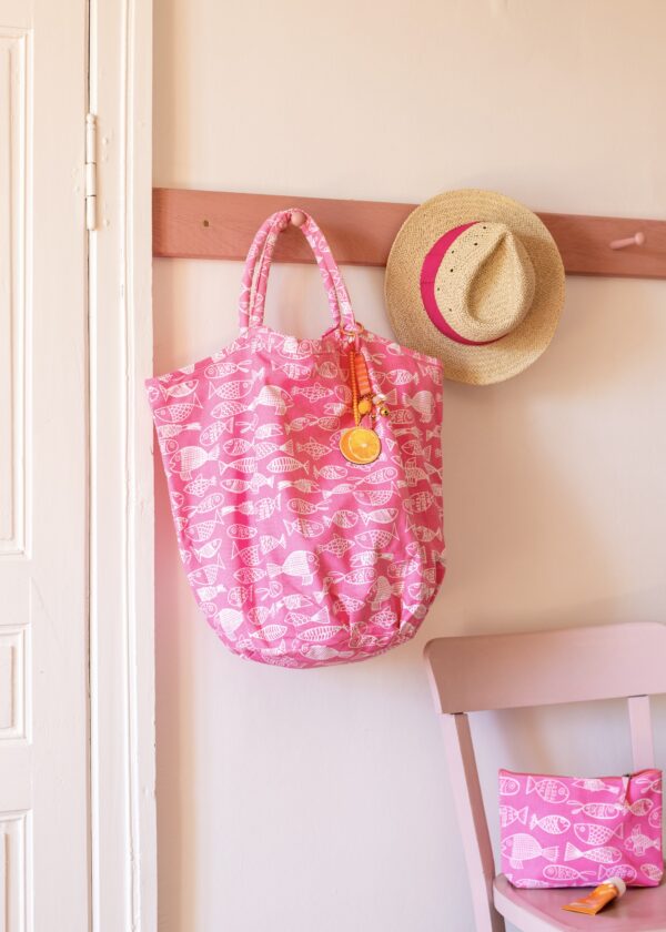 Canvas Shopper Crazy Fish pink – Bild 2