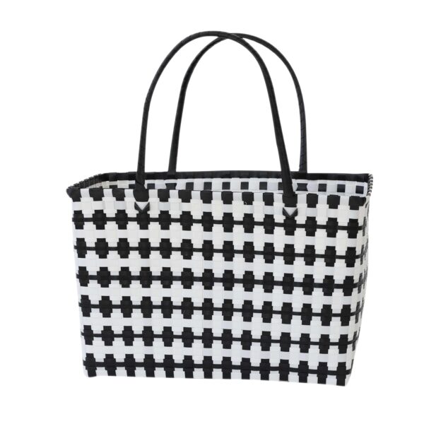 shopping basket Jolie soft black-white, medium