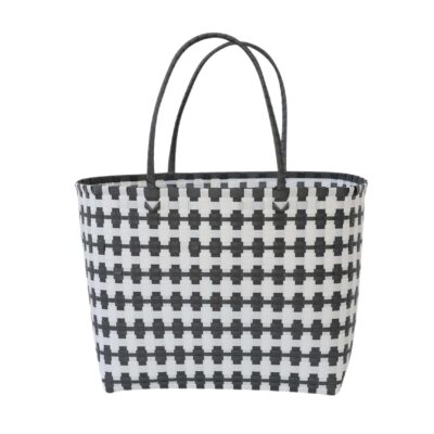 shopping basket Jolie soft anthracite-white, large oval
