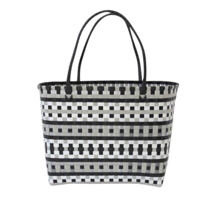 shopping basket Kara black-grey, large oval