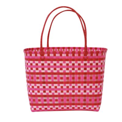 shopping basket Kara red-pink, large oval
