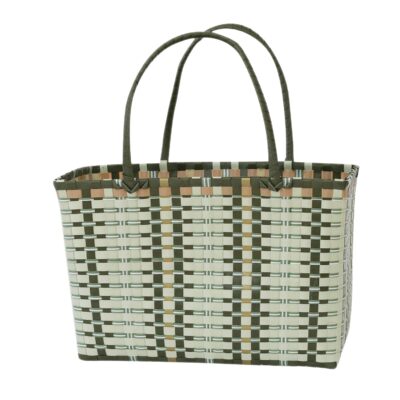 shopping basket Herry olive, medium