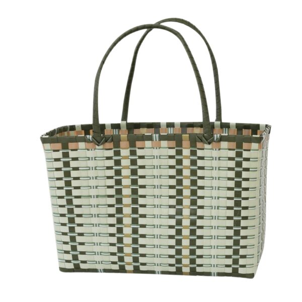 shopping basket Herry olive, medium