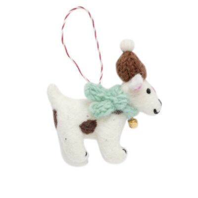 Felt Ornament Dog with scarf