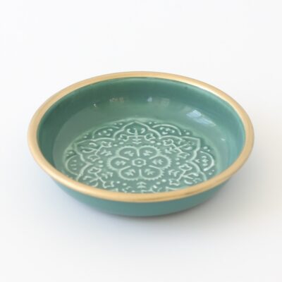 enameled bowl Nelly malachite green