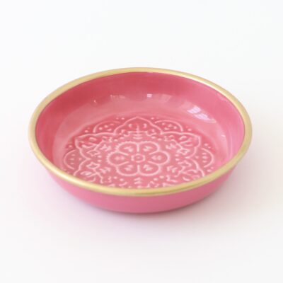 enameled bowl Nelly carmine rose