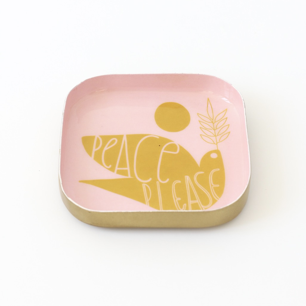 enameled tray Peace