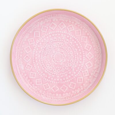 enameled tray Liv mauve, L