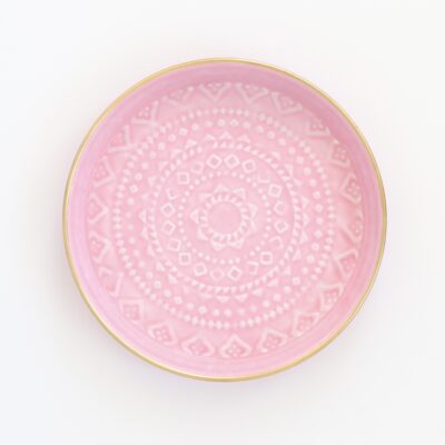 enameled tray Liv mauve, M