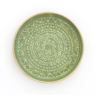 enameled tray Liv sage green, M
