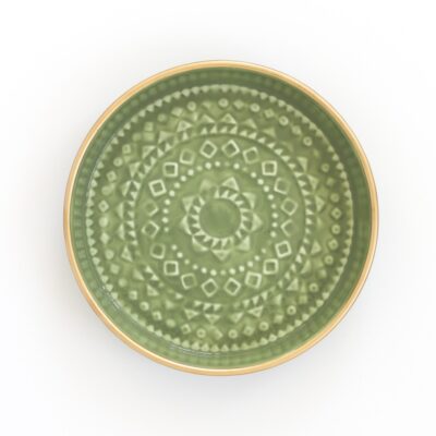 enameled tray Liv sage green, S