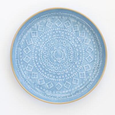 enameled tray Liv light blue, L
