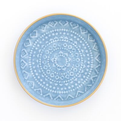 enameled tray Liv light blue, M