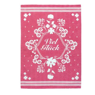 Küchenhandtuch Viel Glück pink
