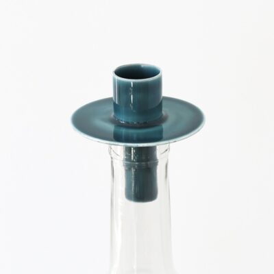 enameled bottle candle holder Linnea bluegreen