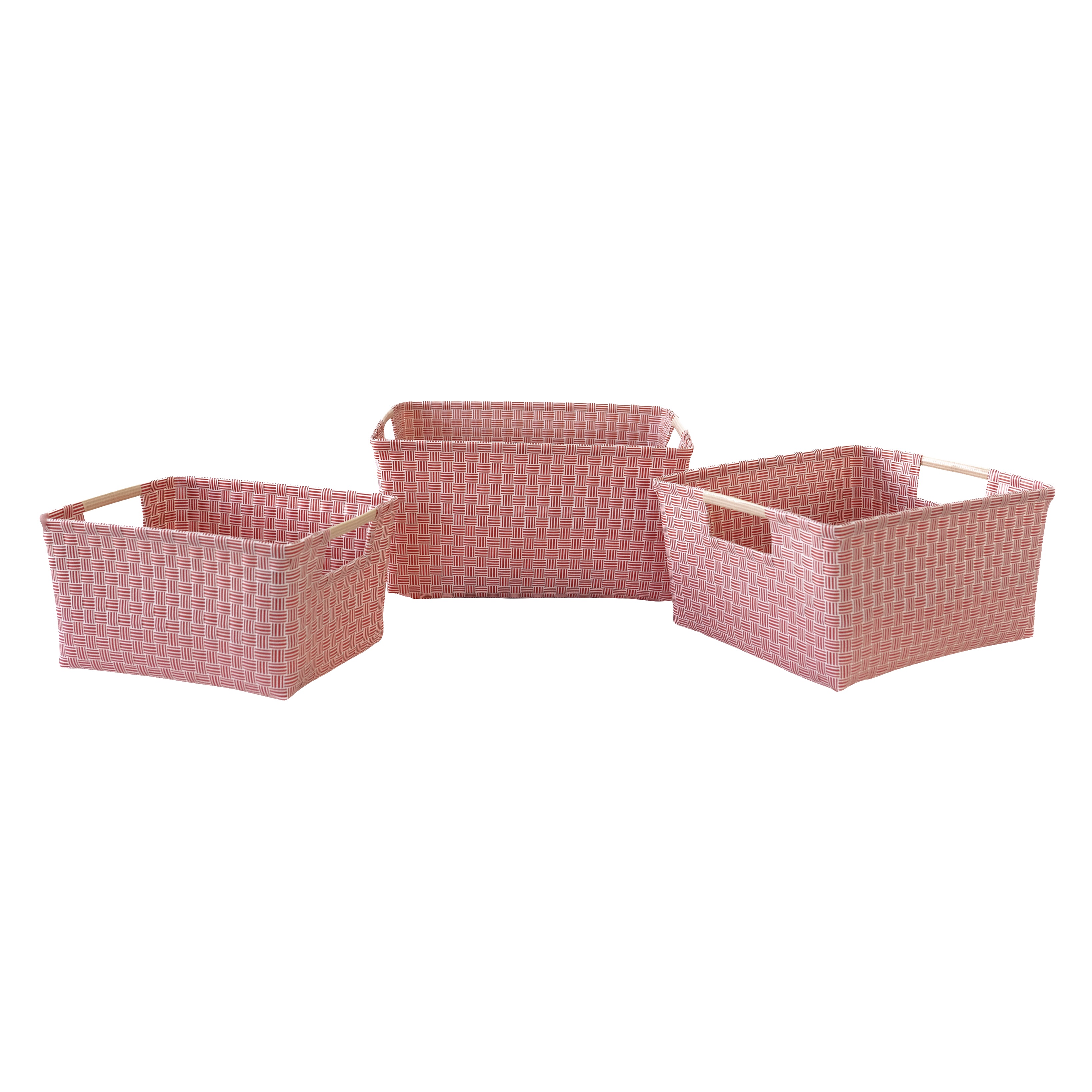 storage baskets Jess red, set of 3