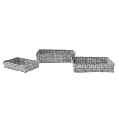 baskets rectangular Jess black, set of 3